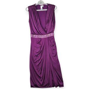 2b RYCH Vibrant Purple Sleeveless Pleated Midi Dress Size Small